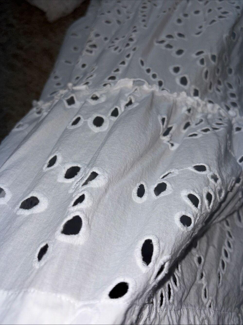 Tuckernuck White Eyelet Lace Palmer Mini Dress size M Cameran Eubanks Collab - Picture 11 of 12